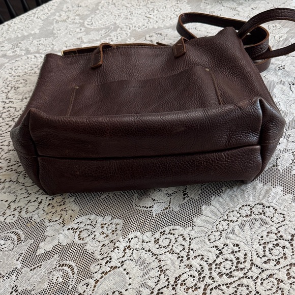 Portland leather goods, crossbody full tote, cold brew. - Picture 2 of 15